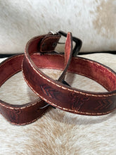 Load image into Gallery viewer, S’S AZTEC ALLY  leather belt- measures 92cm-102cm