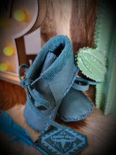 Load image into Gallery viewer, 'LITTLE FEATHER' full leather handmade moccasins