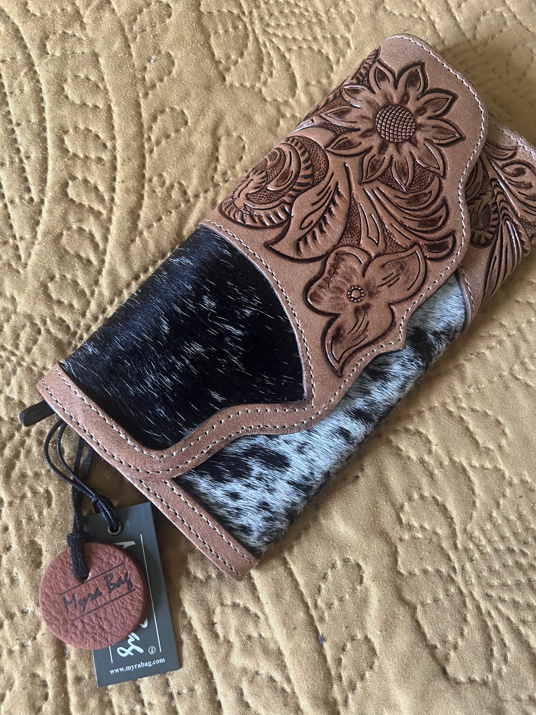 BLOSSOMS IN BLOOM HAND-TOOLED WALLET