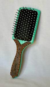 Smokin’Cactus tooled leather hairbrush