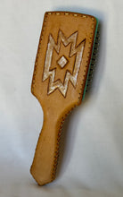 Load image into Gallery viewer, Smokin’Cactus tooled leather hairbrush