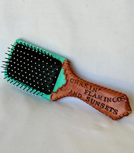 Smokin’Cactus tooled leather hairbrush