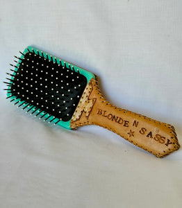 Smokin’Cactus tooled leather hairbrush