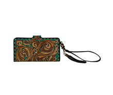 Load image into Gallery viewer, WESTERN SWING HAND-TOOLED WRISTLET WALLET