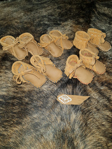 'LITTLE FEATHER' full leather handmade moccasins