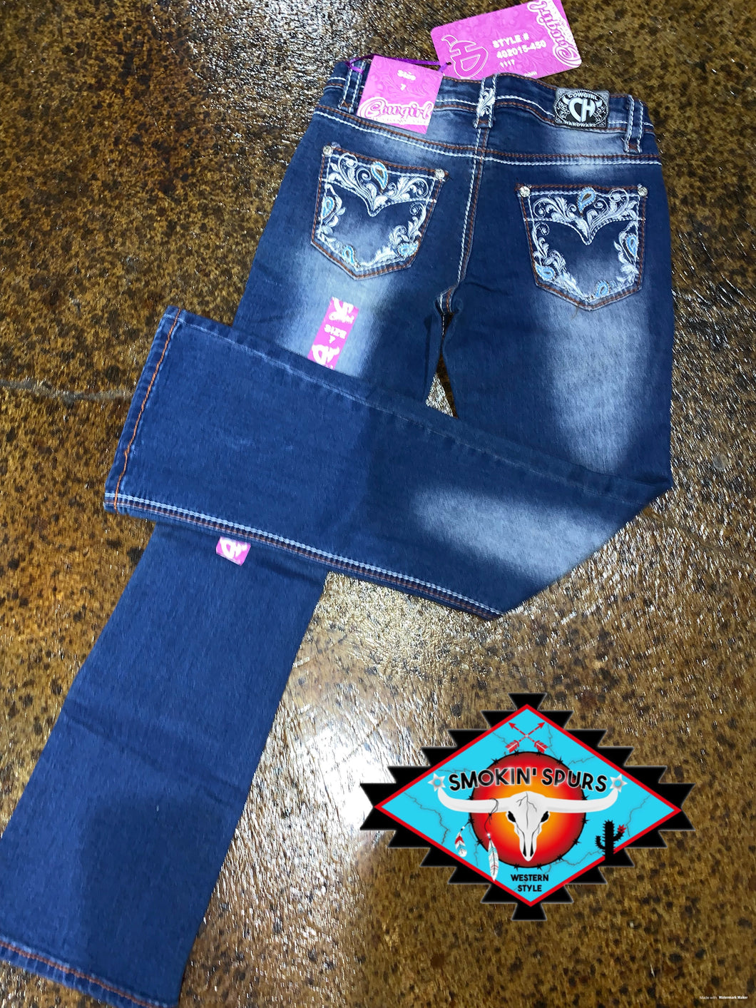 Cowgirl Hardware ‘blue paisley’ Jean