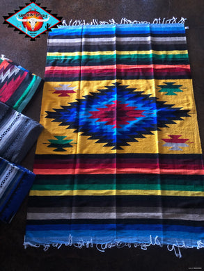 Mexican hand woven Large Aztec Diamond blanket