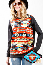 Load image into Gallery viewer, My Story &#39;Aztec Lights&#39; long sleeve top