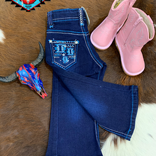Load image into Gallery viewer, Cowgirl Hardware ‘BLUE AZTEC’ toddler jean