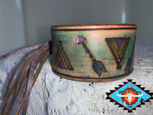 Load image into Gallery viewer, Smokin’Spurs Southwestern Patina leather cuff collection