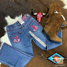 Load image into Gallery viewer, Cowgirl Hardware ’PINK CACTUS’ toddler jean