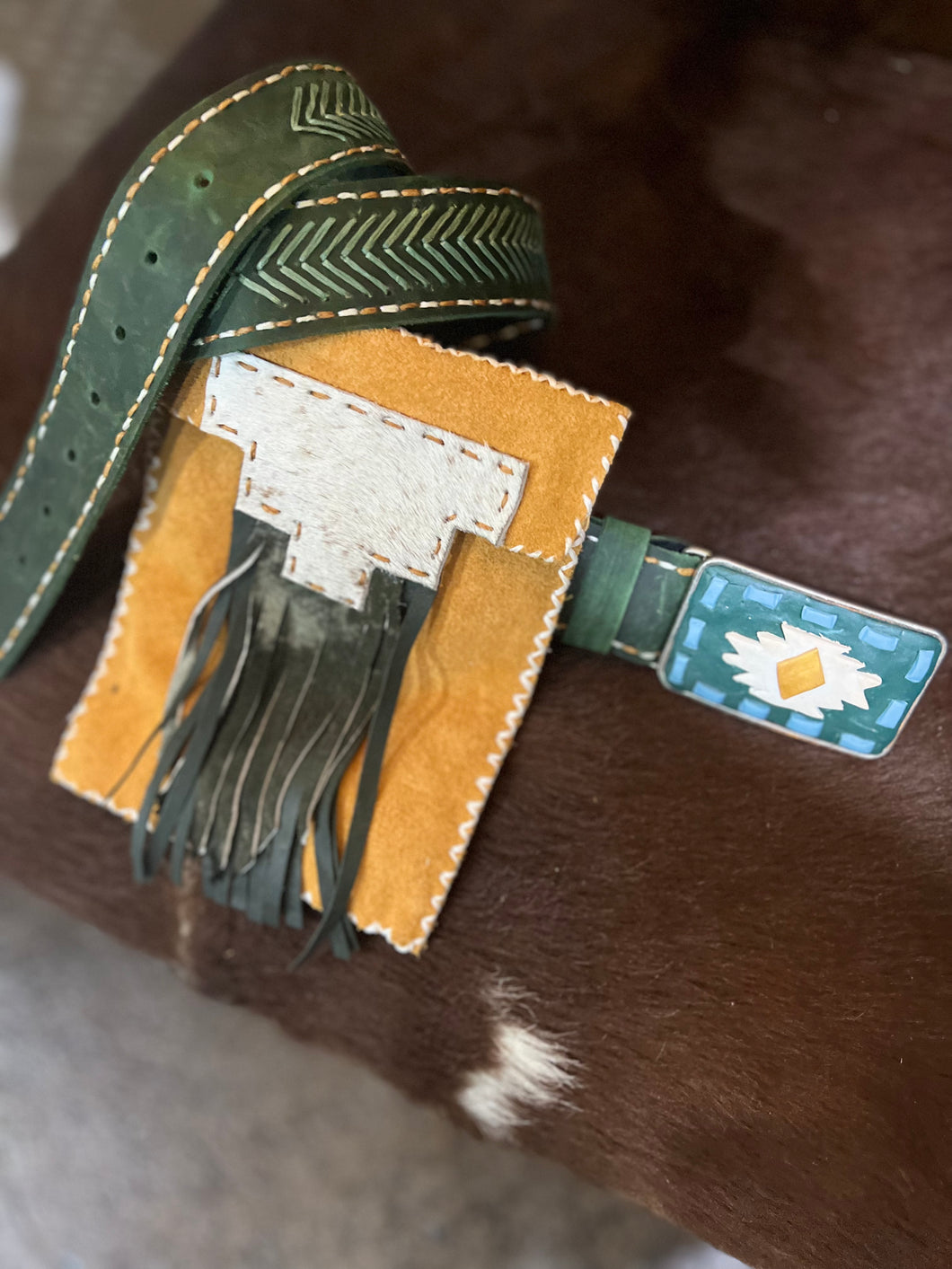 S’S leather arrow pouch hip belt. S- 89cm-107cm