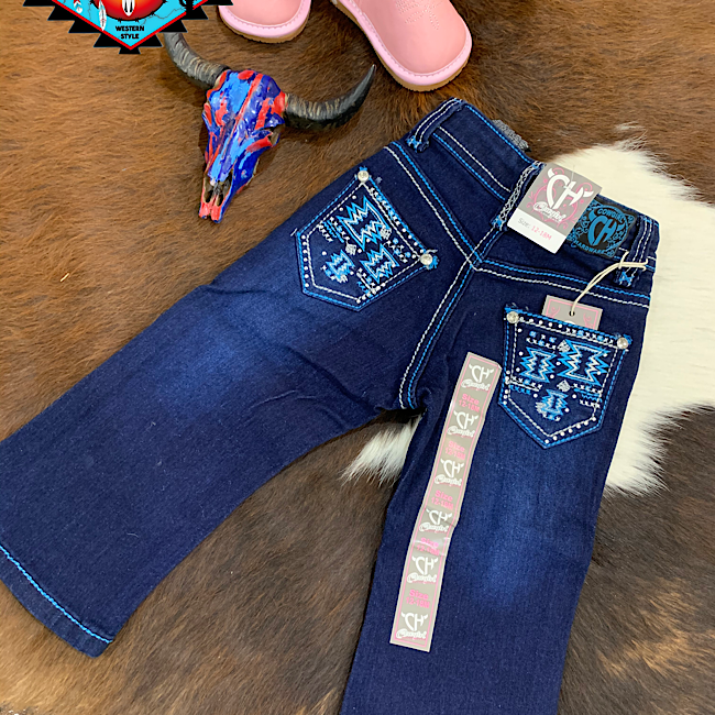 Cowgirl Hardware ‘BLUE AZTEC’ toddler jean