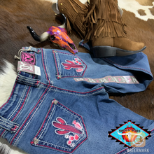 Load image into Gallery viewer, Cowgirl Hardware ’PINK CACTUS’ toddler jean