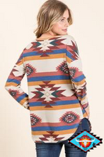 Load image into Gallery viewer, Ladies ‘Aztec trail’ long sleeve top